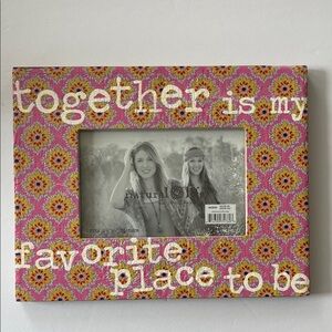Natural Life Pink Boho Floral 'Together is My Favorite Place to Be' Photo Frame